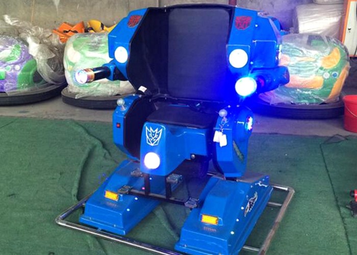 Battery Walking Robot Rides , Coin Operated Kiddie Ride With Music Play Function