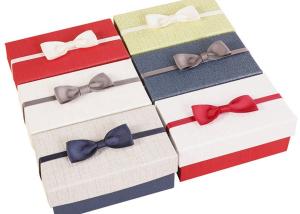 China Cosmetic / Perfume Corrugated Paper Box Handmade With Bow Decoration on sale