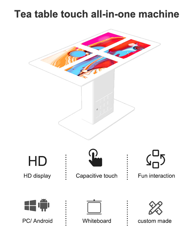 OEM / ODM Interactive Multi Finger Touch Smart Game Table Kiosk Touch Screen Table For COFFEE GAME