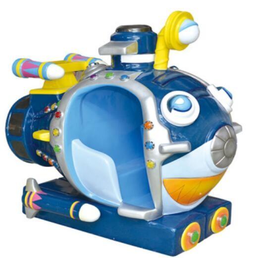 Quality MP4 kiddie ride with music and small video game blue undersea boat for sale