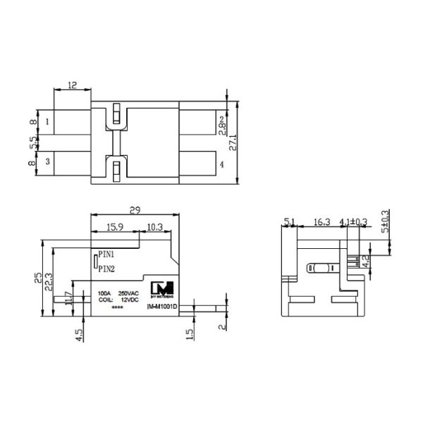 Miniature 80A 2W 12VDC Power Latching Relay For Meter Instrument