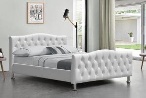 Buy cheap White Diamond Tufted Leather Queen Size Bed Frame Crystal Buttons BSCI product