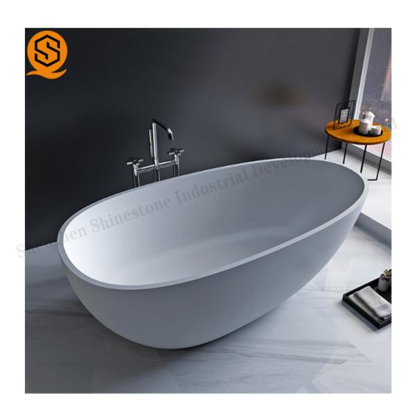 Quality Solid Surface Faux Stone Bathtub Matte / Glossy Surface Finish for sale