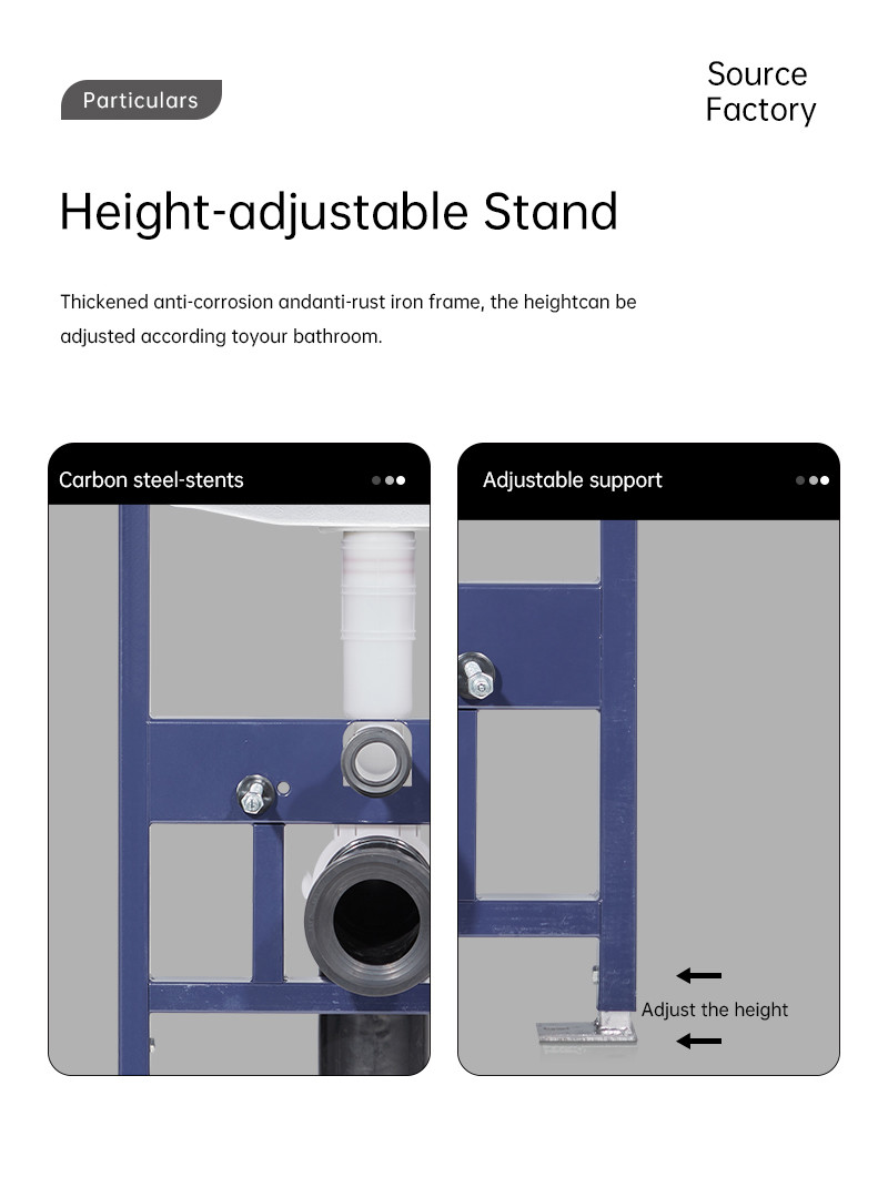 Customization Full Frame Concealed Cistern Tank Inwall Installation