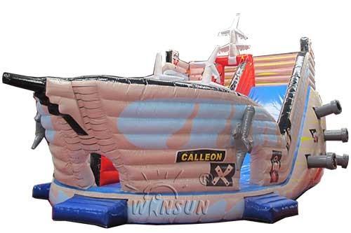 Quality Pirate Ship Style Huge Inflatable Dry Slide Waterproof UV Protective for sale