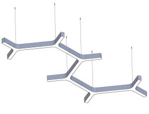 Branch Linear Suspension Lighting Customized LED Light For Office And Home