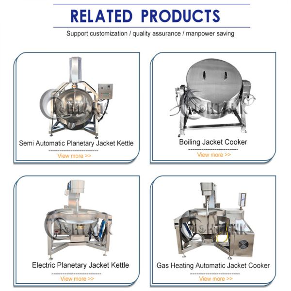 Halwa Paste Jam Steam Jacketed Kettle With Agitator 500L Automatic Cooking Pot Jacketed Steam Kettle