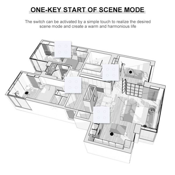 4 Gang Smart Light Switch Uk Smart Touch Wall Switch With Google&Alexa