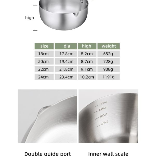 Humanized Japanese Sauce Pan Kitchen Cooking Non Stick Milk Boiling Pot