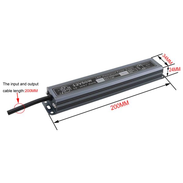 led waterproof power supply 12v 60w IP67 with coffee color LED transformer Adapter for LED Light