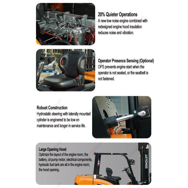 SINOLIFT 4.0-5.0T INTERNAL COMBUSTION COUNTERBALANCED INTERRALANCED FORKLIET