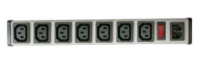 IEC320 Plug Adapter Power Cord Converter, 7Way IEC320 C14 Jacks Outlets Power Strip with 15a Overload Protector
