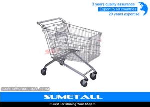Rolling Supermarket Shopping Trolley 4 Wheels Metal Grocery Cart Customized
