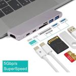 7 in 1 Dual Type-C Docking Station Thunderbolt 3 Hub with 100W Power Delivery
