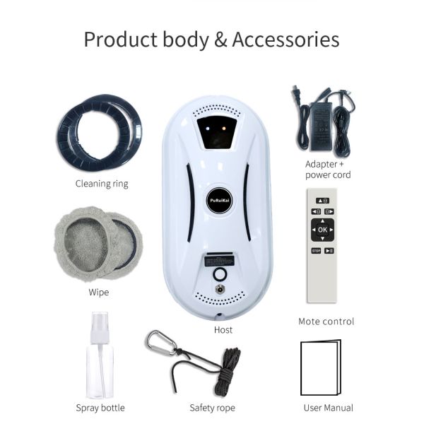 90W Magnetic Window Cleaner Robot with 2800Pa Suction