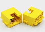 Yellow Color RJ45 Single Port 6.5mm Jack Height No Shielding Shell With One LED