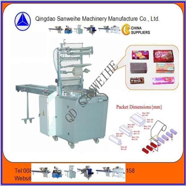 220V 50Hz Automatic Biscuit Packing Machine Over Wrapping Sealing Packing Machine