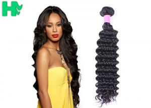Buy cheap Deep Curl Remy Human Hair Weave , 100% Virgin Human Peruvian Deep Curly Hair Extensions product