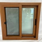 UPVC Wood Foil Double Sliding Windows Custom European Style Energy Efficient