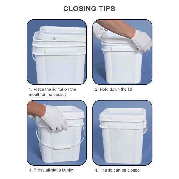 1.5L-25L Square Rectangle PP Bucket With Lid For Silk Screen / Heat Transfer Printing