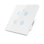 White 10A Wifi Wall Touch Switch 1 Gang Smart Light Switch With Remote Control
