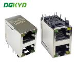 DGKYD59212188AB1A1DY1E006 90 Degree Side Plug 2X1 RJ45 Multiple Port Connectors