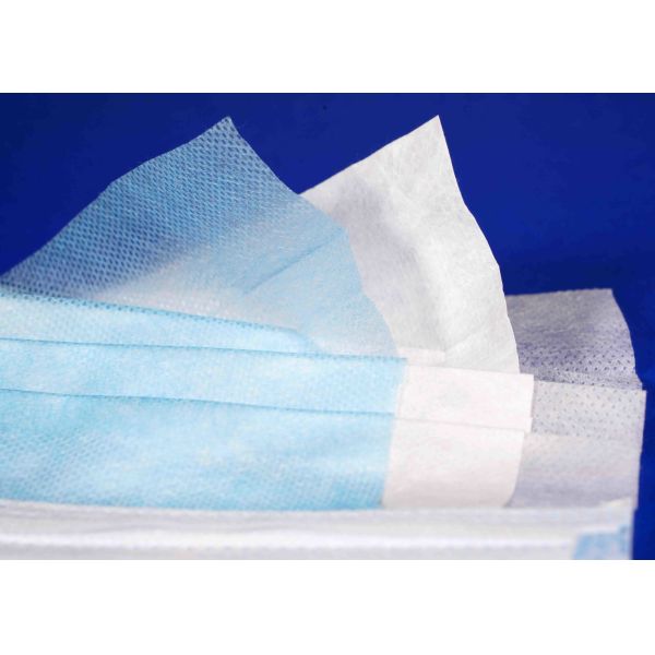 Odourless Earloopp Face Mask / Disposable Blue Mask With Adjustable Nose Piece