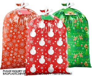 Buy cheap Large Christmas Gift Bags Oversized Christmas Bags 44&quot;X36&quot; Large Size Plastic Gift Bags With Tag &amp; Tie, Jumbo Large product