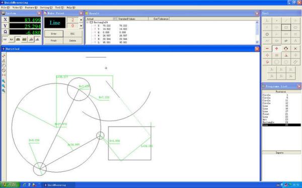 Quality Report Generation 2D Quick Measuring Software For Optical Profile Projector QM1.0 Version for sale