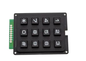 China 4 X 3 Matrix Keyboard 12 Keys Black Color 7 x 5.2 x 0.9cm Size With Plastic Material on sale
