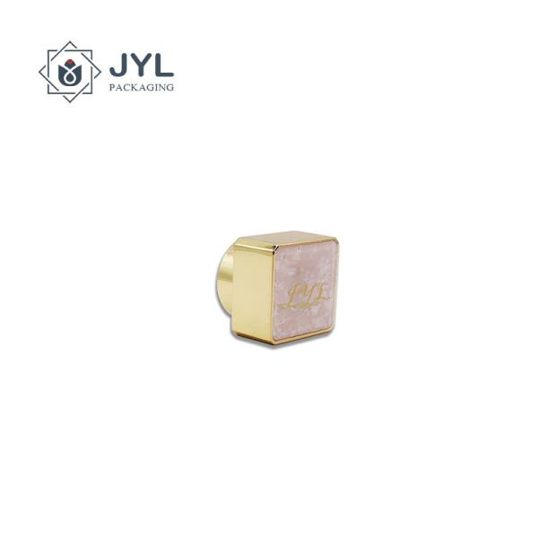 Quality Public Mold Zamac Perfume Cap Unique Design With Resin Decorative On Top for sale