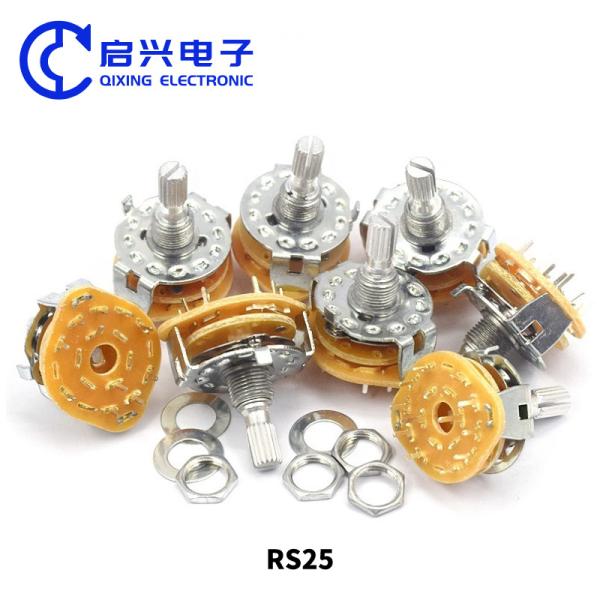 Quality 2pcs RS25 Potentiometer Rotary Switch 2*5 Files 10000 Cycels for sale