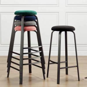 Buy cheap Modern Coffee High Stool Chair Bar Stool Soft Seat Solid Wood Bar Stools product