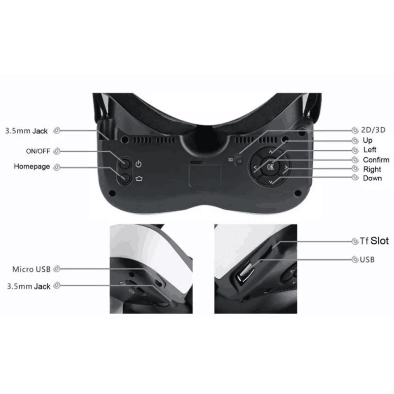 View Video TFT LCD Head Mounted Display HDMI High Resolution HMD Helmet