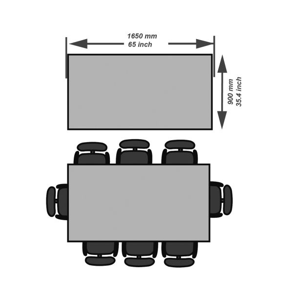 Rectangular Fixed Dining Table Tempered Glass Topped With High Glossy Ceramic