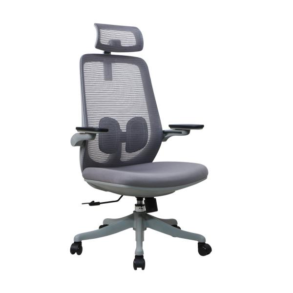 Quality High Back Ergo Mesh Executive Chair Grey Smooth Nylon Base for sale