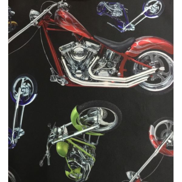 New Printing ! 100% cotton MOTORCYCLE Pattern for casual clothing Jacquard knitted fabric