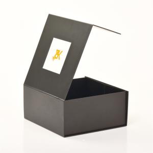Buy cheap Custom Black Paper Rigid Cardboard Box With Clear PVC Window product
