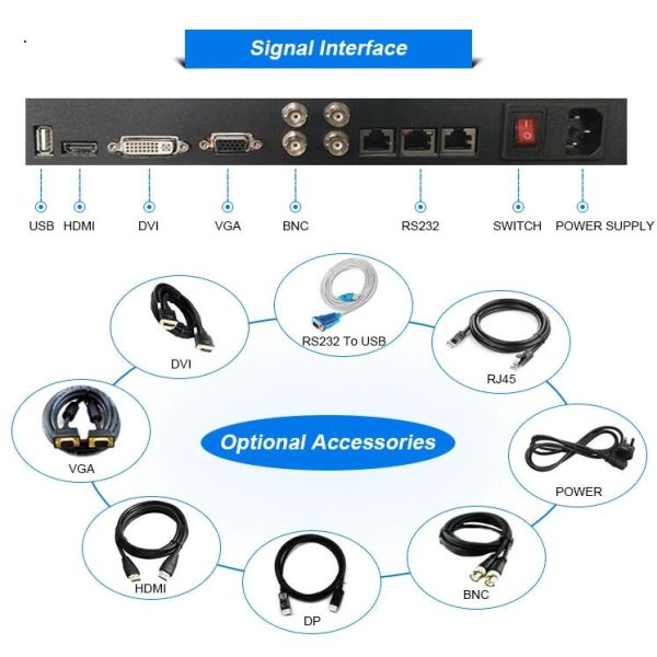 Narrow Bezel LCD Video Wall Panels 55 Inch 170 Degree Viewing Angle