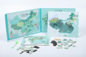 Customized World Magnetic Map Puzzle Jigsaw Block For Kids