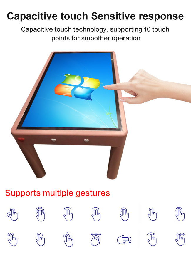 Smart Touch Interactive Screen Table Capacitive Multimedia Touch Table All In One Touch Screen Coffee Table