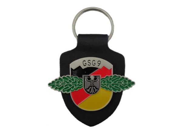 Quality GSG9 Personalized Leather Keychains, Promotional Keychains With Logo with Soft Enamel Emblem for sale