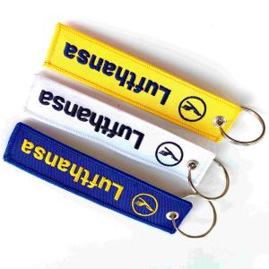 China Custom Lufthansa Embroidered Keychain | 10-Char Personalization & OEKO-TEX Certified Polyester | Global Shipping (DHL/EMS)​ on sale