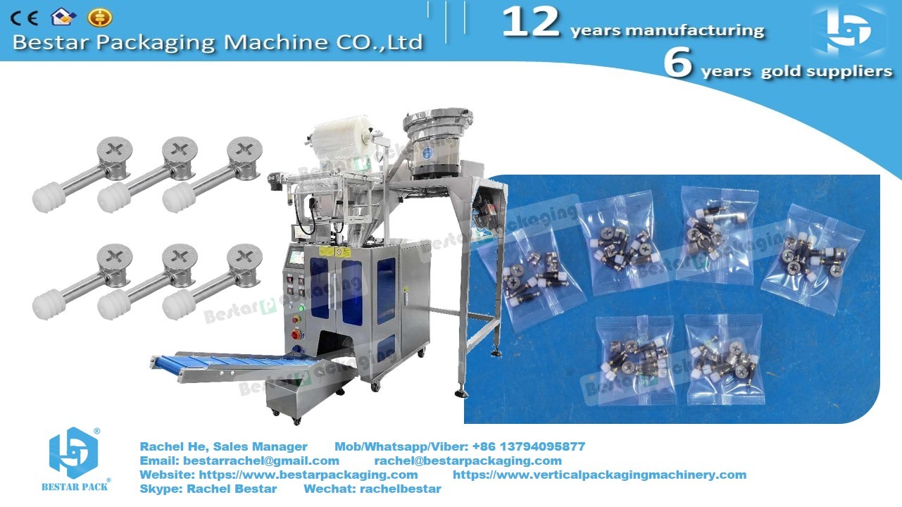 Furniture hardware packaging solution using paper film and automatic counting packing machine