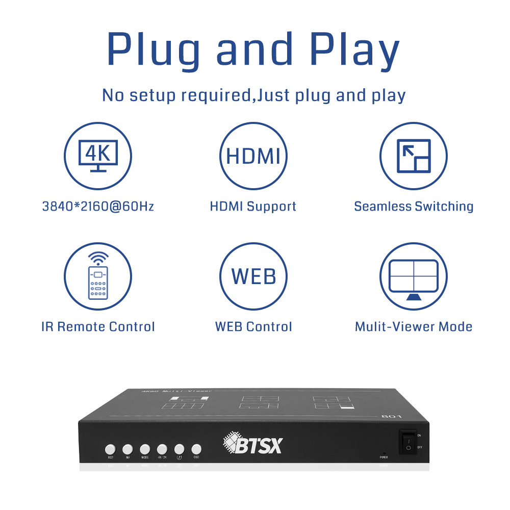 8-Input 4K60 HDMI Multi-Viewer – Ideal for Live Production