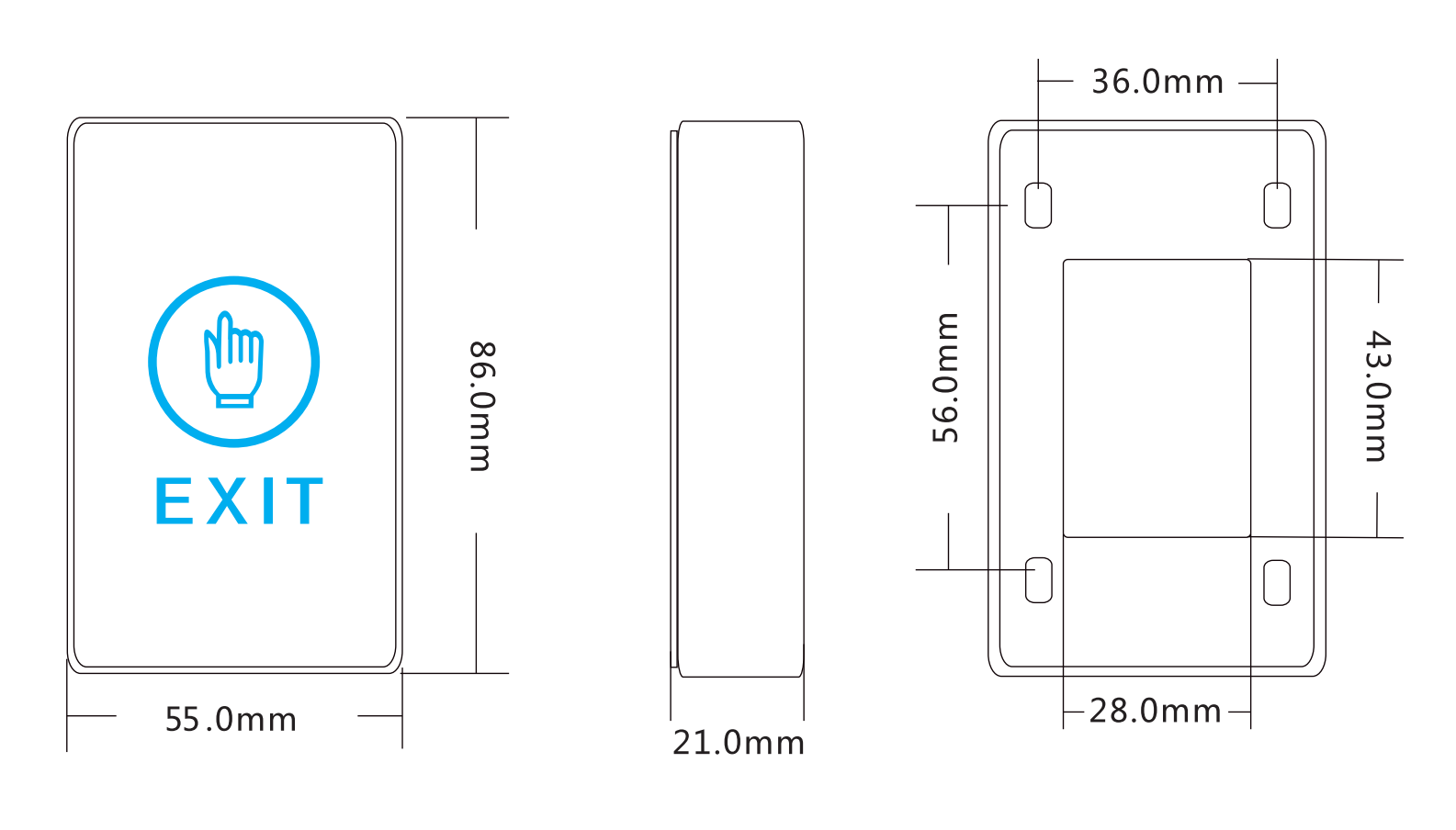 C1(Black) / C3(White) Touchless Infrared Sensor Exit Button Door Release Switch Access Control Door Exit Button
