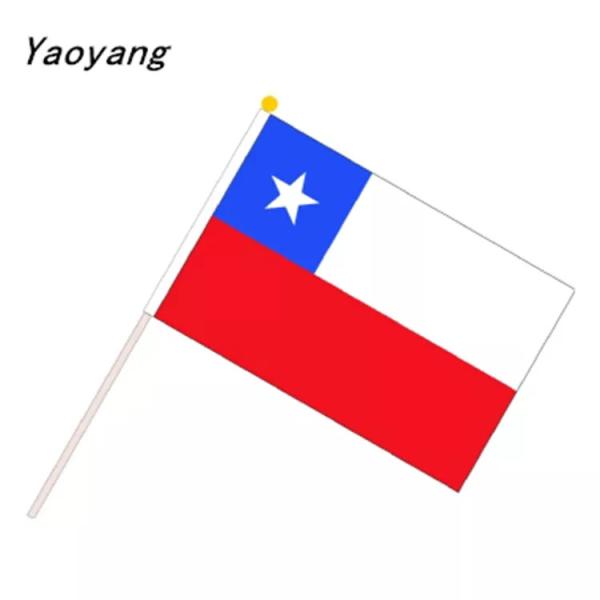 Quality Chilean Hand Held Flags Outdoor Waving Polyester Custom Logo for sale