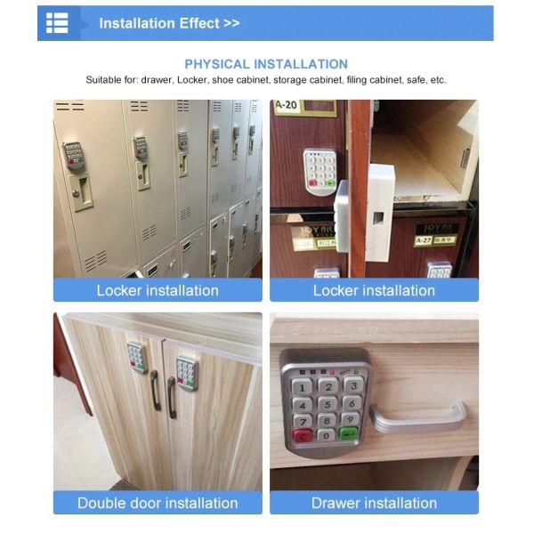 Electronic Intelligent Password Code Keypad Digital Sauna Drawer Cabinet Lock