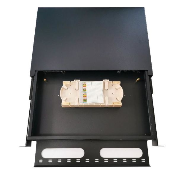 Rack Mount Fiber Optic Patch Panel 1U Ventilated 19 Inch ODF 24 Core