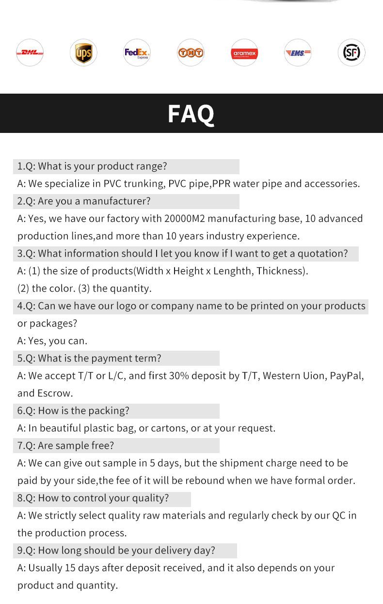 Top Quality PVC Electrical Trunking PVC Conduct Wire Management